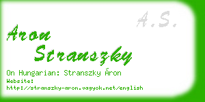 aron stranszky business card