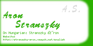aron stranszky business card